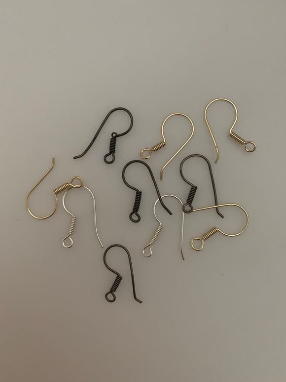 Gold Finish And Silver Plated ,Gunmetal Ear Wire   E-Coated, Findings, Metal Ear wires, Copper Ear wires Size :23mm.#146