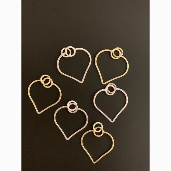 Heart Shaped Pendant/Charm (Gold Finish And  Silver Plated And Gunmetal ) | Purity Beads