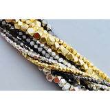 One Strand of Brass Nuggets, Brushed Finish, Choice of 3 Colors (Gold Finish, Silver, Gunmetal) AND 5 Sizes: 2, 2.5, 4, 5, 6, 7,8mm. | Purity Beads