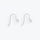 925 Sterling Silver Hammered Ear Wires | 14Pcs. Per Pack | Flat Ear Wire w/Coil | Size: 0.61mm thick and 19mm long | 7 Pairs | #EW9SS