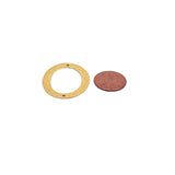 2 Hole Oval Shape Connector | 10 Pcs. Per Pack |  Gold Finish & Silver Plated | Anti Tarnish Finish | Brushed Finish | Size: 35mmX27mm | Purity Beads |