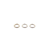 A Pack Of Open Jump Rings in 3 Colors AND 6 Sizes: (Gold Finish, Silver Plated And Gunmetal Plated) Open Jump Rings, E-coated.