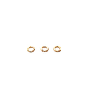 Oval Shape Twisted Rings | About 125 Pcs. | Gold Finish and Silver Plated | Closed Rings | Decorated | Size: 6mmX7mm .