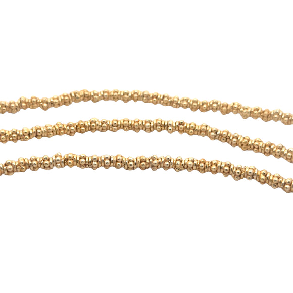 1 Strand of Decorative Gold Spacer ,Gold Finish and Silver Plated Bead, E-coated Beads Size :4mmX3mm