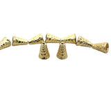 1 Strand of Hammered  Cone | 12mmX8mm  Gold Finish Hammered Cone(5to 6mm From inside ) #EC46BMGO