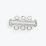 925 Sterling Silver Tube Clasps | With 3 and 4 Rows of Hoops  | Available Two Size: 4.3X16.0mm (Two Row) and 4.3X22.0mm (Three Row).