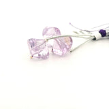 Faceted Light Purple Amethyst 12–14mm Cushion Beads – Natural Amethyst Gemstone Beads for Jewelry Making (3 Pcs)