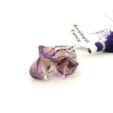 Faceted Purple Amethyst Cube Beads Strand – Natural Amethyst Gemstone Beads for Jewelry Making (4 Beads)