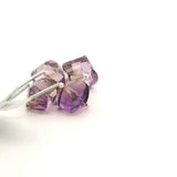 Faceted Purple Amethyst Cube Beads Strand – Natural Amethyst Gemstone Beads for Jewelry Making (4 Beads)