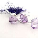 Faceted Light Purple Amethyst Cube Beads – Natural Amethyst Gemstone Beads for Jewelry Making (3 Beads)