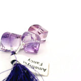 Faceted Purple Amethyst Cushion Beads – Natural Amethyst Gemstone Beads for Jewelry Making (3 Beads)