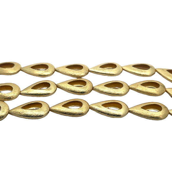 Tear Drop, Decorative Tear Drop Beads, Gold Finish or Silver plated, Brushed Finish, e-coated .