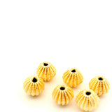 Gold Finish Textured Ribbed Round Beads 8mm x 8mm Copper Spacer Beads 26 Beads in a Strand Jewelry Making Supplies