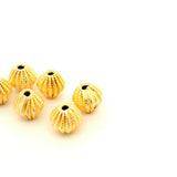 Gold Finish Textured Ribbed Round Beads 8mm x 8mm Copper Spacer Beads 26 Beads in a Strand Jewelry Making Supplies