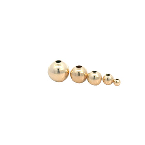 Simple Circular Round Beads, 8Pcs. to 125Pcs, Sizes: 2mm, 2.5mm, 3mm, 4mm, 5mm, 6mm, 14k Gold Filled, Hole Size - 0.8 - 1.5mm.