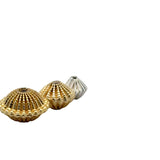 Melon Carved Beads Strand, 22-30 Pcs., Multiple Sizes: 9mmX12mm, 9mmX15mm, 7mmX9mm, Gold Finish and Silver Plated Beads, E-coated Beads