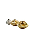 Melon Carved Beads Strand, 22-30 Pcs., Multiple Sizes: 9mmX12mm, 9mmX15mm, 7mmX9mm, Gold Finish and Silver Plated Beads, E-coated Beads