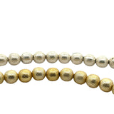 1 Strand of light weight Round Beads |Brushed Anti Tarnished Copper/Brass Beads Gold Finish And Silver Plated  25 Bead In a Strand  Size-8mm.