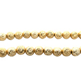 1 Strand of Brushed Finish Fancy Shiny Round Gold Finish Beads , E-coated Beads. Bead Size is: 8mm NO-89