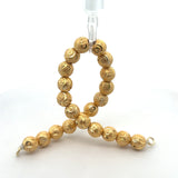 1 Strand of Brushed Finish Fancy Shiny Round Gold Finish And Silver Plated Beads , E-coated Beads. Bead Size is: 10mm. #NO-88