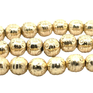 1 Strand of Brushed Finish Fancy Shiny Round Gold Finish And Silver Plated Beads , E-coated Beads. Bead Size is: 10mm NO-83