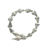 1 Strand of Brushed Finish Fancy Gold Finish And Silver Plated   Beads With Anti Tarnish | Size: 14mmX9mm