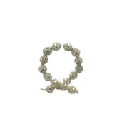 1 Strand of Decorative Beads, Gold Finish And Silver Plated, Brushed Finish, e-coated (about 16 Beads) Size: 13mmX11mm.