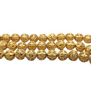 1 Strand of Decorative Beads, Gold Finish And Silver Plated, Brushed Finish, e-coated (about 12 Beads) Size: 16mm.