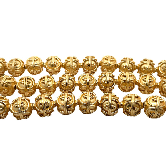 Decorative Beads, Gold Finish And Silver Plated, Brushed Finish, e-coated (about 12 Beads) | Purity Beads