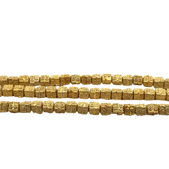 1 Strand of Light weight Square  Beads |  Brushed | Anti Tarnished | Copper/Brass Beads | Gold Finish and Silver Plated |  Size- 7mmX7mm