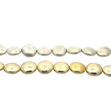 1 Strand of Brushed E-Coated Round Flat Coin Shaped Beads in 2 colors (Gold Finish and Silver Plated) and 5 sizes (16X7,24X8,35X9,12X6,14X510X4)