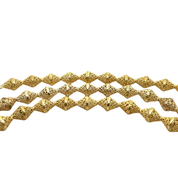 1 Strand Gold Finish And Silver Plated Bead Fancy Bead e-coated 11 Beads in a strand   Size: 18mmX12mm