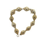 1 Strand Gold Finish And Silver Plated Bead Fancy Bead e-coated 11 Beads in a strand   Size: 18mmX12mm