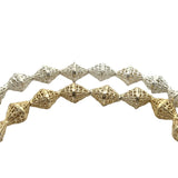 1 Strand Gold Finish And Silver Plated Bead Fancy Bead e-coated 11 Beads in a strand   Size: 18mmX12mm