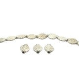 1 Strand of Brushed Finish Fancy  Gold Finish And Silver Plated  Beads , E-coated Beads. Bead Size is: 10mmX12mm