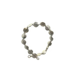 1 Strand of Brushed Finish Fancy  Gold Finish And Silver Plated  Beads , E-coated Beads. Bead Size is: 10mmX12mm