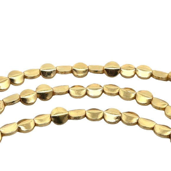 1 Strand of lentils Bead Gold Finish And Silver Plated  Sizes: 7mmX7mm (30 Bead In strand)