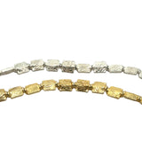 1 Strand of Brushed Finish Fancy  Gold Finish And Silver Plated  Beads , E-coated Beads. Bead Size is: 9mmX10mm