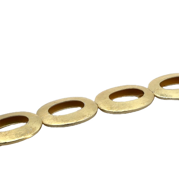 1 Strand of GOLD  Finish Oval Shape  , E-coated Beads. Bead Size is: (35mmX26mmmmThinkness)#B156BMGOO