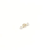 Mini Bezel Gemstone Connectors – Blue Labradorite or Rainbow Moonstone | 4mm Finished Size (3mm Stone) | 2 Loops | Sterling Silver or Gold Plated | Pack of 12
