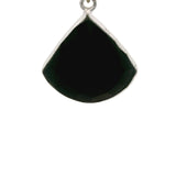 Black Onyx Qtr Circle Shaped Bezels, One  Loop -  925 Sterling Silver, Size: 17mm, 1Pc.