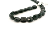 Natural Black Spinel Faceted Cushion Nugget Beads (8-12mm) - 21 Beads