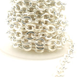 925 Sterling Silver Chain, Hollow, Flatt Cable Sterling Silver Chain White Silver | 1 Foot