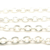 925 Sterling Silver Chain, Hollow, Flatt Cable Sterling Silver Chain White Silver | 1 Foot
