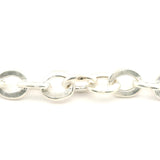 925 Sterling Silver Chain, Hollow, Flatt Cable Sterling Silver Chain White Silver | 1 Foot