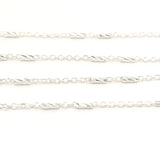Sterling Silver Chain, 925 Sterling cable chain with crimped D/C tube size: 1.8mm | 1 Foot