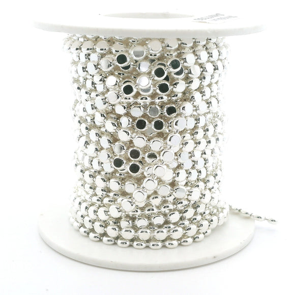 1 foot of Sterling Silver Chain Flat disc diamond cut chain Available two Size .