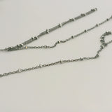 Black Rhodium Plated over 925 sterling silver, necklace chain with sparkle beads | cable with crimped NUT WITH DC 8 sides, 1 Foot