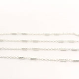 Sterling Silver Crimped satellite chain with sterling silver, Necklace chain |1 Foot