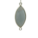 One Piece a Pack Connector Sterling Silver 925 Blue Opal  Marquise Shape, Size : 11mmX22mm.